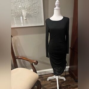 International Concepts Avalon Black Ruched Dress